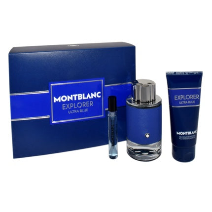 Set Parfum Montblanc Explorer Ultra Blue, 100ml EDT + 100ml Gel de Duș