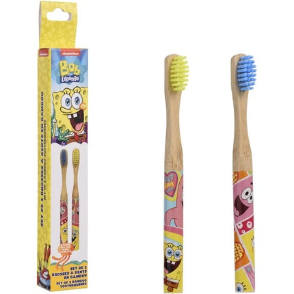 Set periuțe din bambus Spongebob, Take Care, 2 bucăți