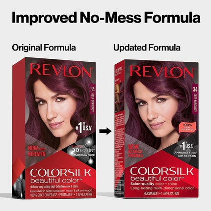 Vopsea de păr Revlon Colorsilk 45 Bright Auburn cu Keratină, 40g