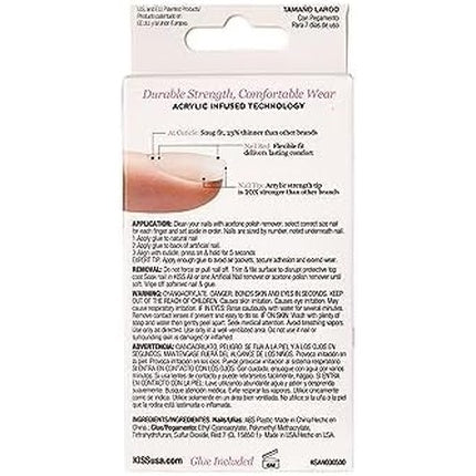 Unghii false KISS Salon Acrylic Natural Collection, lungime L, 28 bucăți