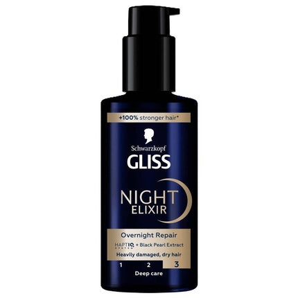 Gliss Kur Night Elixir pentru reparare nocturnă, Negru