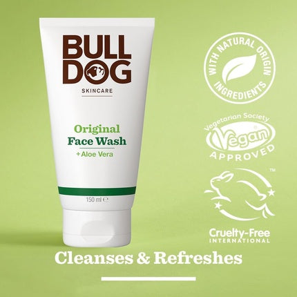 Gel de curățare pentru față Bulldog Original, Aloe Vera, 150 ml