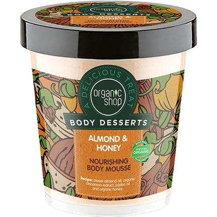 Cremă de mâini, Organic Shop, 450 ml, migdale și miere