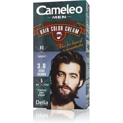 Vopsea de păr Cameleo Men, permanentă, maro închis, 30ml