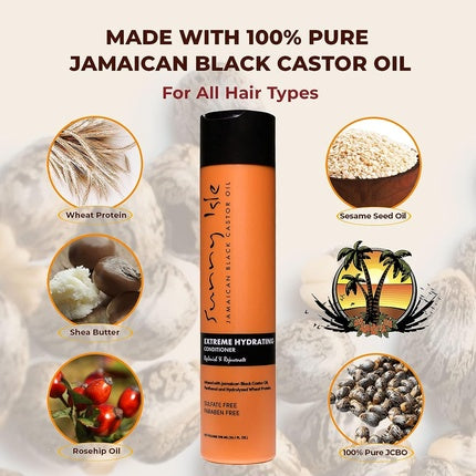 Condiționator Sunny Isle Extra Dark Jamaican Black Castor Oil - Hidratare Extremă & Detangling, 355ml