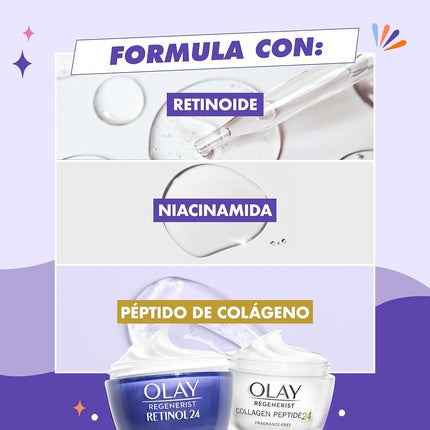 Olay Gift Set, Collagen Peptides 24 & Retinol Cream with Face Roller