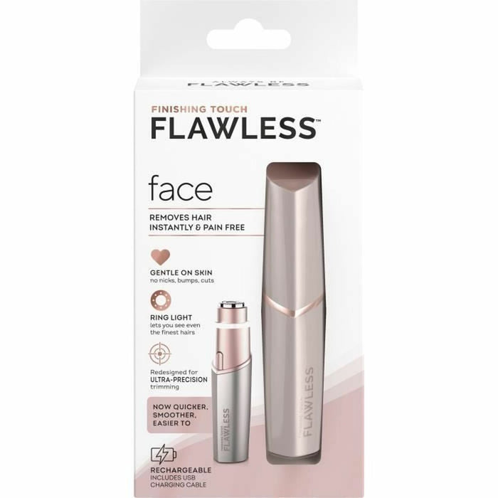 Epilator facial Flawless Face, electric, cu încărcare USB, roz
