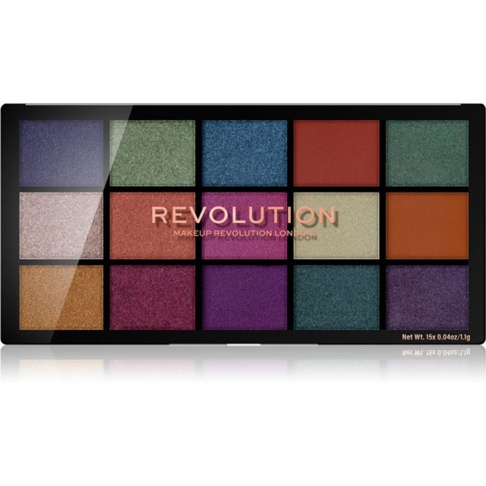 Paletă de farduri de pleoape Makeup Revolution Reloaded Passion For Colour, 15 nuanțe, 16,5 g
