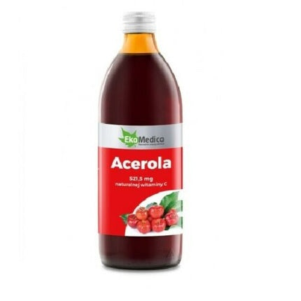 Vitamina C Lichidă, EkoMedica, Acerola, 500ml, Roșu