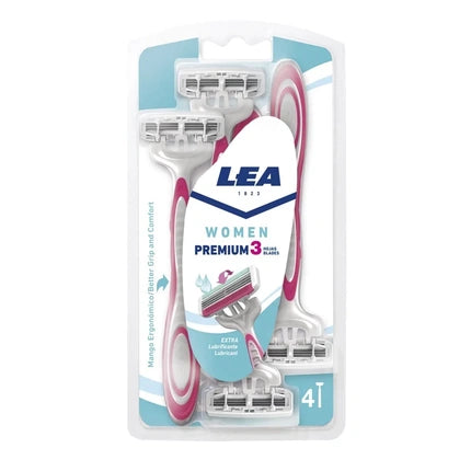 Set rasoare Lea Women Premium 3, 4 unități, roz/alb
