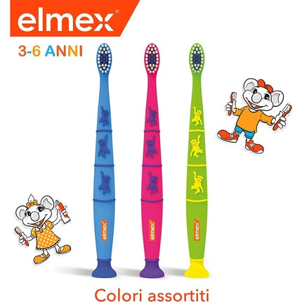 Periuță de dinți copii, Elmex, 3-6 ani, albastru