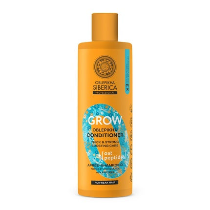 Condiționator Natura Siberica Oblepikha Grow Peptides pentru păr subțiat, 400ml