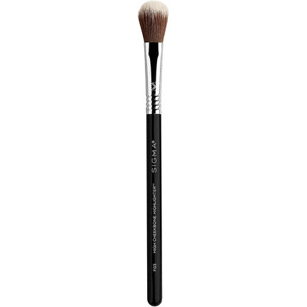 Perie machiaj Sigma Beauty F03 High Cheekbone, negru, argintiu