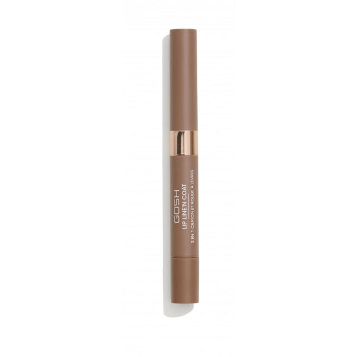 Creion de buze și lac de buze 2 în 1 Gosh Line'n Coat, nuanța 004 Toffee de caramel, 2 ml