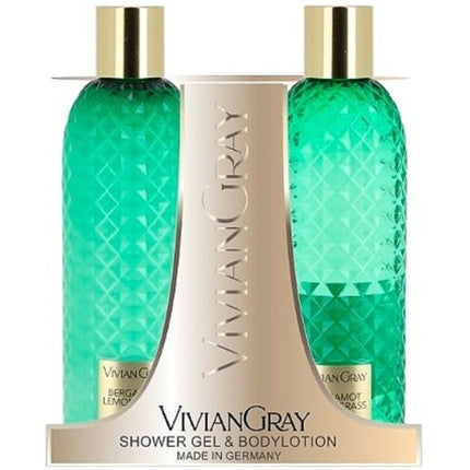 Set Îngrijire Corp Vivian Gray, Gel de Duș și Loțiune Corporală, Bergamotă Lemongrass, Verde
