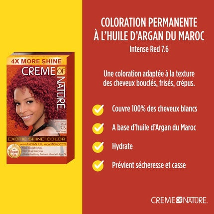 Vopsea de păr, Creme Of Nature, Intensiv Roșu 7.6