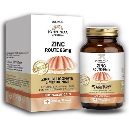 John Noa Zinc Route 66mg L-Methionine Liposomal, 90 Capsule, Mineral Supplement