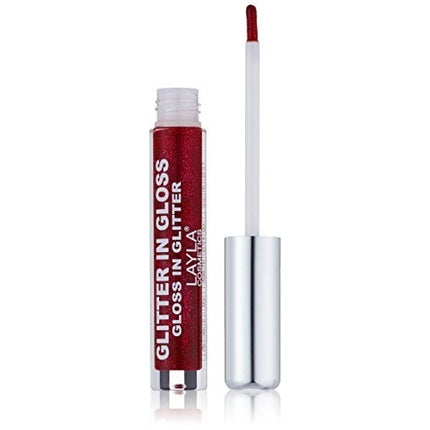 Layla Cosmetics Milano Glitter Gloss 6 Ultra Brilliance, Roșu