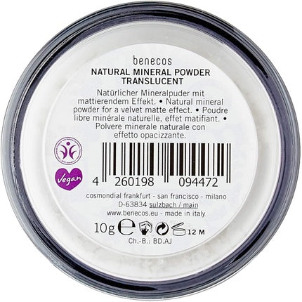 Pudră Minerală Benecos Natural, talc-free, translucid