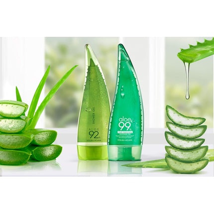 Gel de duș, Holika Holika, Aloe 92%, verde