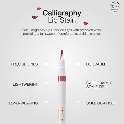 Ruj Stila Calligraphy Lip Stain, alb, roșu