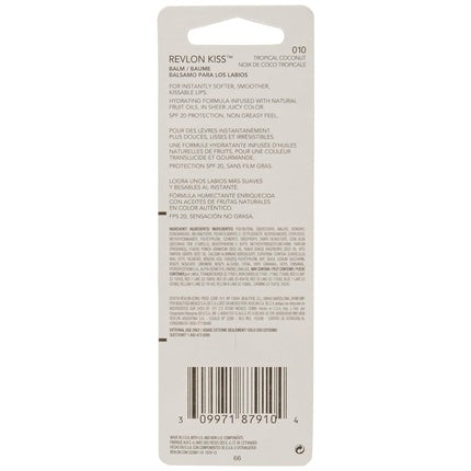 Balsam de buze Revlon Kiss Balm SPF20, cocos tropical