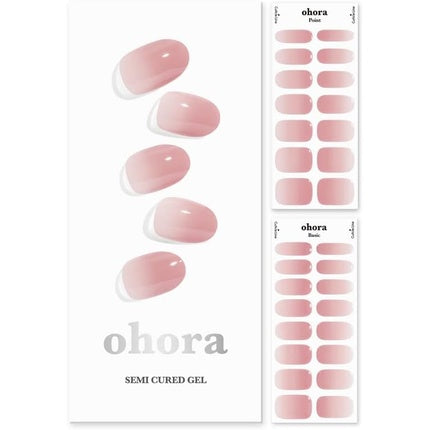 Set unghii gel, Ohora, semi-acrilic, roz