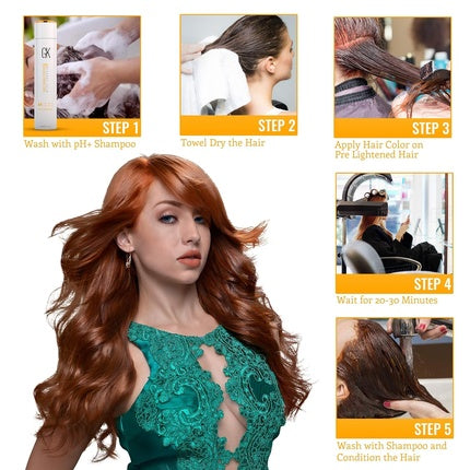 Cremă vopsea păr GK HAIR Global Keratin, 100ml, Culoare Blond Cupru 7.4