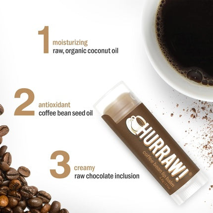 Balsam de buze Hurraw Coffee Bean - Organic, Vegan, Cruelty-Free, Gluten-Free