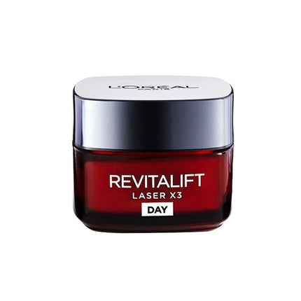 Crema facială anti-îmbătrânire L'Oréal Paris Revitalift Laser X3 Day, roșu, 50 ml