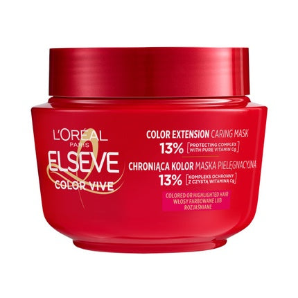 Mască de păr Elseve Color Vive, L'Oréal Paris, 300ml, roșu