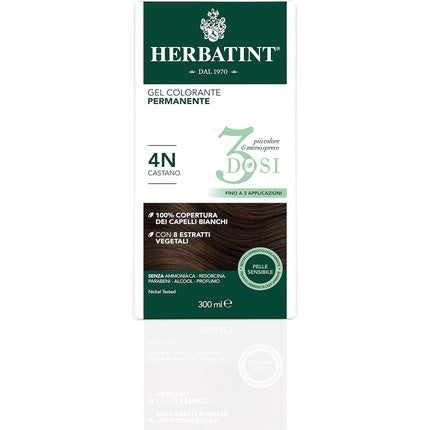 Vopsea păr, Herbatint, Natural Brown 4N, 300ml