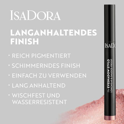 Pen pentru umbre de ochi Isadora, Eyeshadow Stylo, negru, 10g
