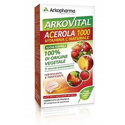 Supliment alimentar, Arkopharma, Acerola 1000, 30 comprimate masticabile, rosu