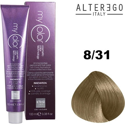 Vopsea de Păr Alter Ego Italy My Color 8/31, Blond cu Tinte Aurii, 100ml