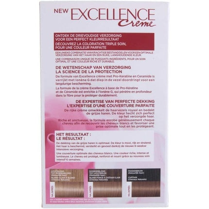 Vopsea păr, L'Oreal Paris, Excellence Cream 8.1, Blond Cenușiu Deschis