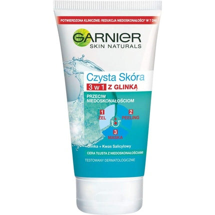 Masca si exfoliant purificator 3-in-1, Garnier Skin Naturals, 150 ml