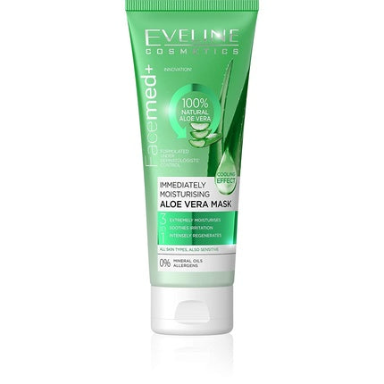 Masca de față hidratantă Eveline Cosmetics Facemed Aloe Vera, 50ml, Verde