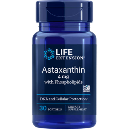 Suplimente alimentare, Life Extension, Astaxanthin cu fosfolipide, flacon albastru