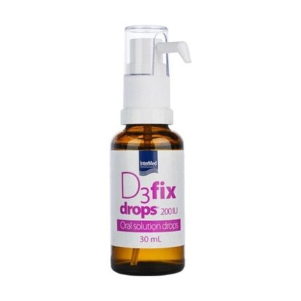 Soluție bucală, Intermed D3Fix Drops 200IU, Vitamina D3, Ambalaj 30ml