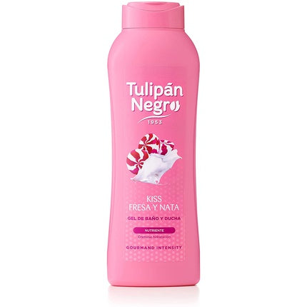 Gel de duș Tulipan Negro cu căpșuni și smântână, roz, 720 ml