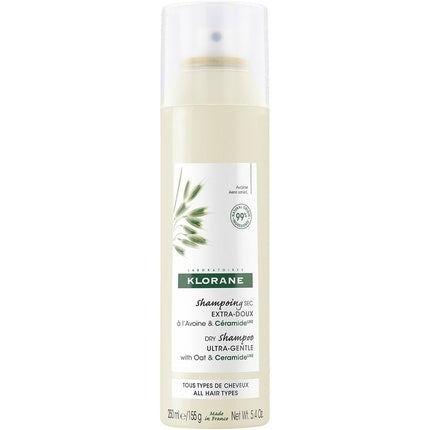 Șampon uscat Klorane cu ovăz și ceramide, pulverizator, 250ml