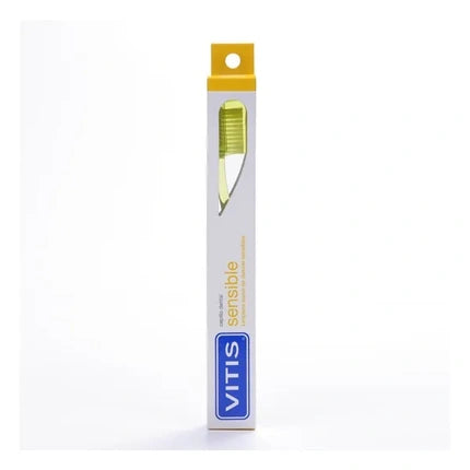 Periuță de dinți Vitis Sensitive, model galben-verde