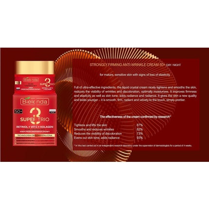 Cremă anti-rid, Bielenda, Super Trio, 50 ml