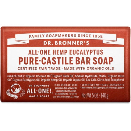 Săpun Bară Dr. Bronner's Eucalyptus Pure Castile cu Uleiuri Organice, 136g