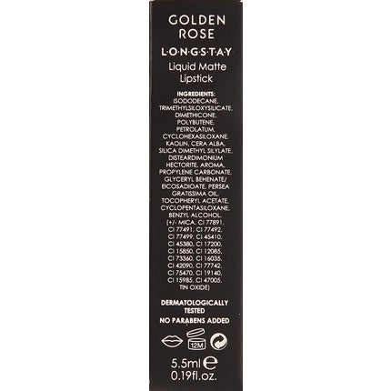 Ruj lichid, Golden Rose, Longstay, crem cu ulei de avocado, roșu