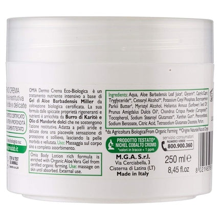 Cremă de corp, Omia, Aloe Vera, bio, 250 ml