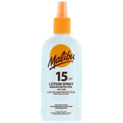 Lotiune spray protectie solara, Malibu SPF15, 200ml