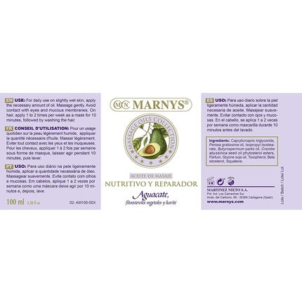 Ulei masaj, Marnys, avocado, 195g