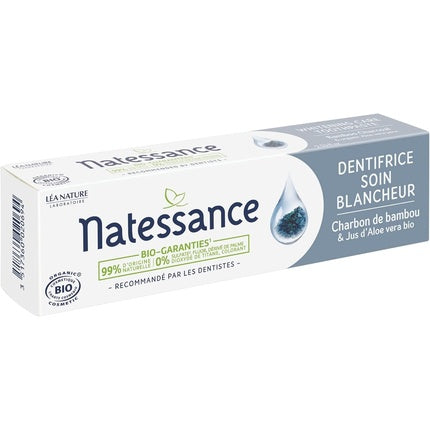 Pastă de dinți Natessance Whitening Care cu Carbon de Bambus, 75ml